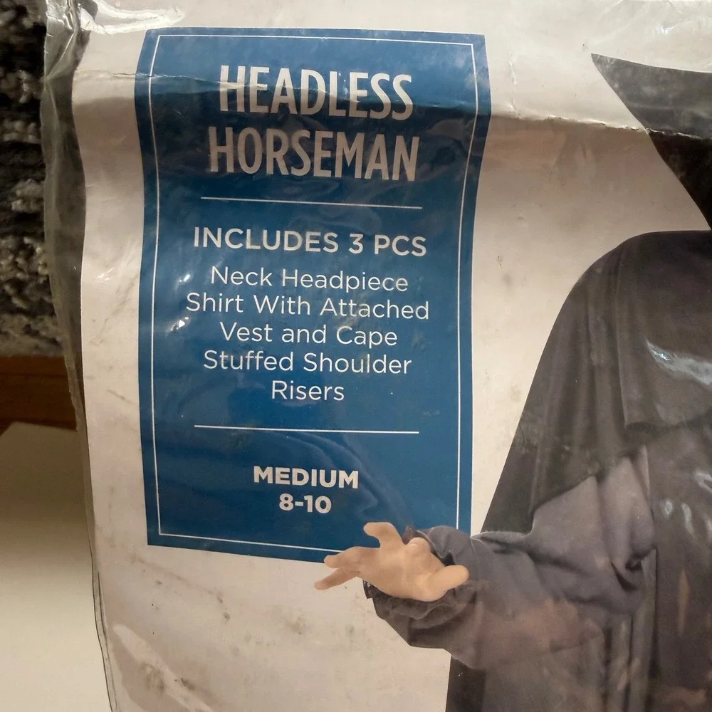 Headless Horseman Costume Kids Medium 8-10 Sleepy Hollow Spooky Halloween